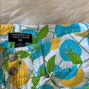 RALPH LAUREN Fruit Print high waisted shorts